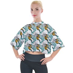 Birds Mock Neck Tee by Sparkle