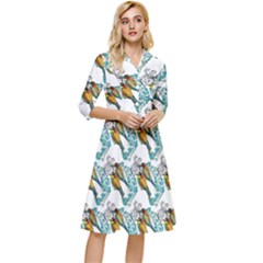 Birds Classy Knee Length Dress