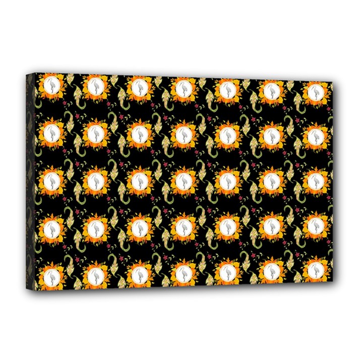 Flowers Pattern Canvas 18  x 12  (Stretched)