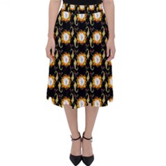 Flowers Pattern Classic Midi Skirt