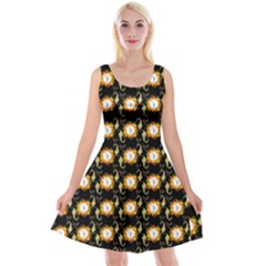 Flowers Pattern Reversible Velvet Sleeveless Dress by Sparkle