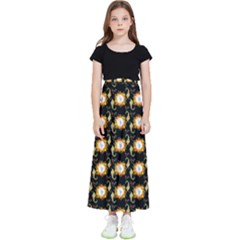 Flowers Pattern Kids  Flared Maxi Skirt by Sparkle