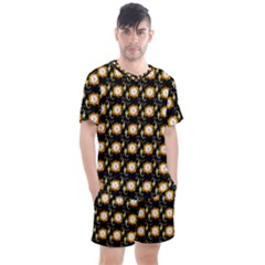 Flowers Pattern Men s Mesh Tee And Shorts Set