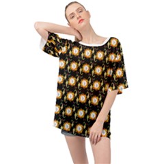 Flowers Pattern Oversized Chiffon Top by Sparkle