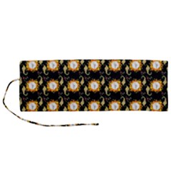 Flowers Pattern Roll Up Canvas Pencil Holder (m) by Sparkle