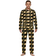 Flowers Pattern Men s Long Sleeve Velvet Pocket Pajamas Set by Sparkle