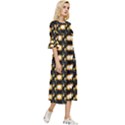 Flowers Pattern Double Cuff Midi Dress View3