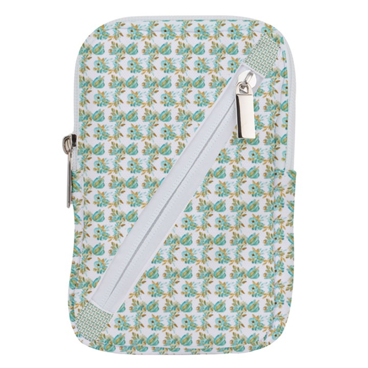 Flowers Pattern Belt Pouch Bag (Large)