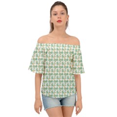 Flowers Pattern Off Shoulder Short Sleeve Top by Sparkle