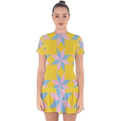 Geometry Drop Hem Mini Chiffon Dress by Sparkle