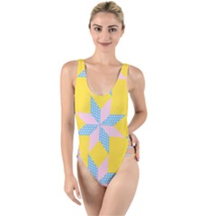 Geometry High Leg Strappy Swimsuit by Sparkle