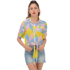 Geometry Tie Front Shirt  by Sparkle