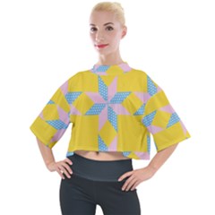 Geometry Mock Neck Tee by Sparkle