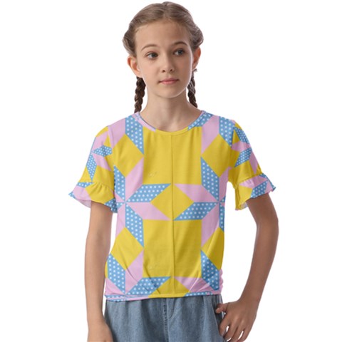 Geometry Kids  Cuff Sleeve Scrunch Bottom Tee by Sparkle