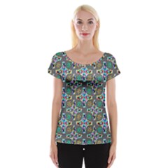 Digitalart Cap Sleeve Top by Sparkle