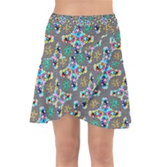 Digitalart Wrap Front Skirt by Sparkle