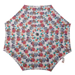 Flowers Diamonds Pattern Hook Handle Umbrellas (small) by Sparkle