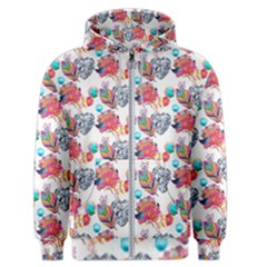 Flowers Diamonds Pattern Men s Zipper Hoodie by Sparkle