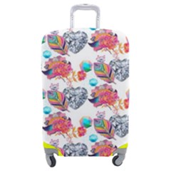 Flowers Diamonds Pattern Luggage Cover (medium) by Sparkle