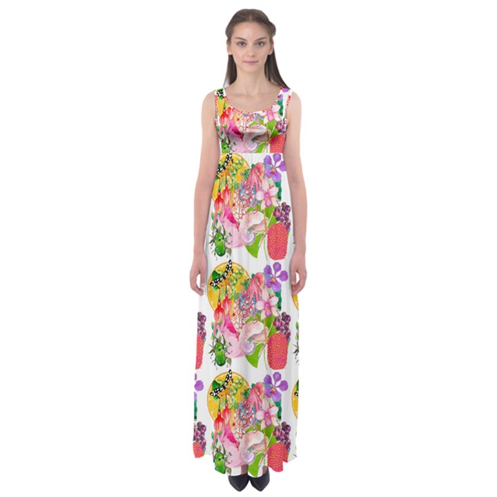 Bunch Of Flowers Empire Waist Maxi Dress