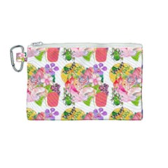 Bunch Of Flowers Canvas Cosmetic Bag (medium) by Sparkle