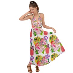 Bunch Of Flowers Backless Maxi Beach Dress by Sparkle