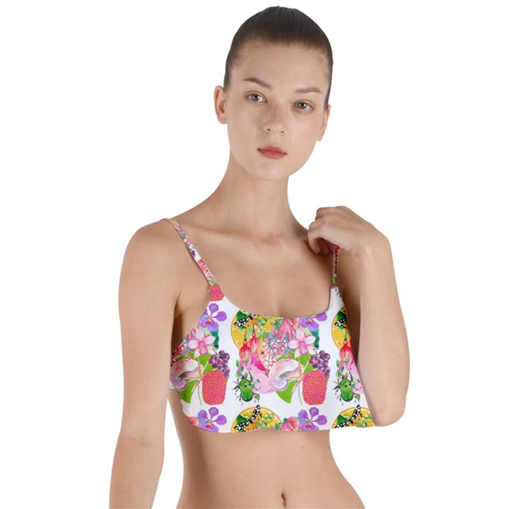 Bunch Of Flowers Layered Top Bikini Top 