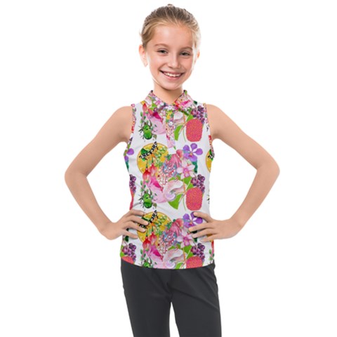 Bunch Of Flowers Kids  Sleeveless Polo Tee by Sparkle