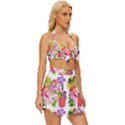 Bunch Of Flowers Vintage Style Bikini Top and Skirt Set  View3