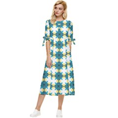 Digitalart Bow Sleeve Chiffon Midi Dress by Sparkle