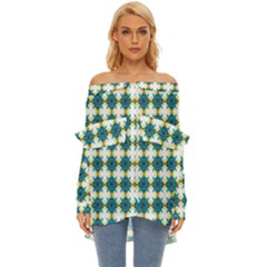 Digitalart Off Shoulder Chiffon Pocket Shirt by Sparkle