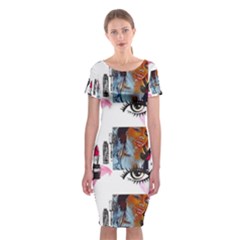 Modern Art Classic Short Sleeve Midi Dress