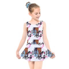 Modern Art Kids  Skater Dress Swimsuit by Sparkle