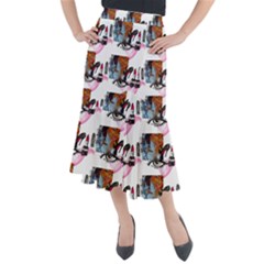 Modern Art Midi Mermaid Skirt by Sparkle