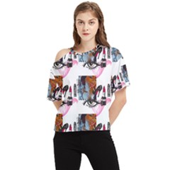 Modern Art One Shoulder Cut Out Tee by Sparkle