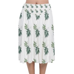 Tropical Velvet Flared Midi Skirt