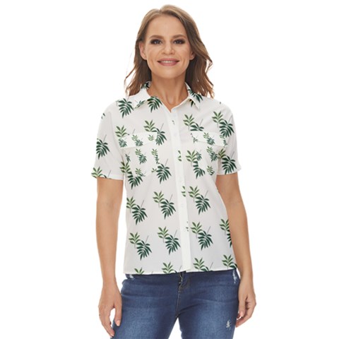 Tropical Women s Short Sleeve Double Pocket Shirt by Sparkle