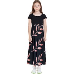 Spring Leafs Kids  Flared Maxi Skirt by Sparkle