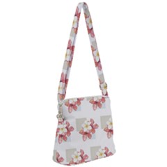 Floral Zipper Messenger Bag