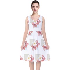 Floral V-neck Midi Sleeveless Dress  by Sparkle