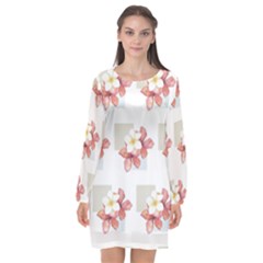 Floral Long Sleeve Chiffon Shift Dress  by Sparkle