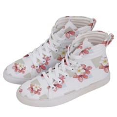 Floral Women s Hi-top Skate Sneakers by Sparkle