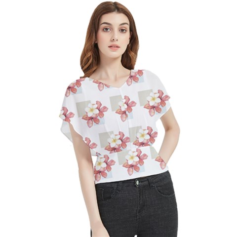 Floral Butterfly Chiffon Blouse by Sparkle