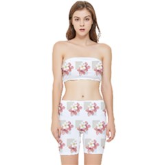 Floral Stretch Shorts And Tube Top Set by Sparkle