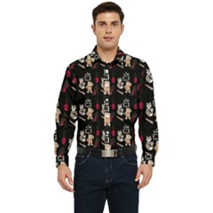 Cat Pattern Men s Long Sleeve  Shirt by Sparkle