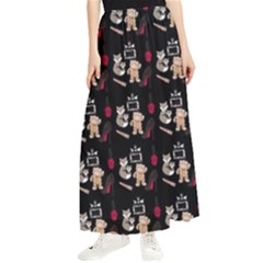 Cat Pattern Maxi Chiffon Skirt by Sparkle