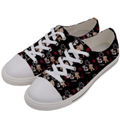 Cat Pattern Men s Low Top Canvas Sneakers by Sparkle