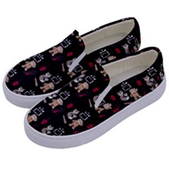 Cat Pattern Kids  Canvas Slip Ons by Sparkle