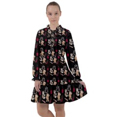 Cat Pattern All Frills Chiffon Dress by Sparkle