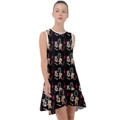 Cat Pattern Frill Swing Dress by Sparkle